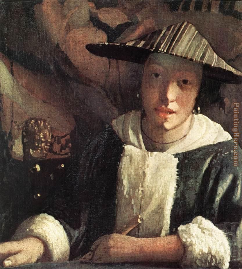 Young Girl with a Flute painting - Johannes Vermeer Young Girl with a Flute art painting